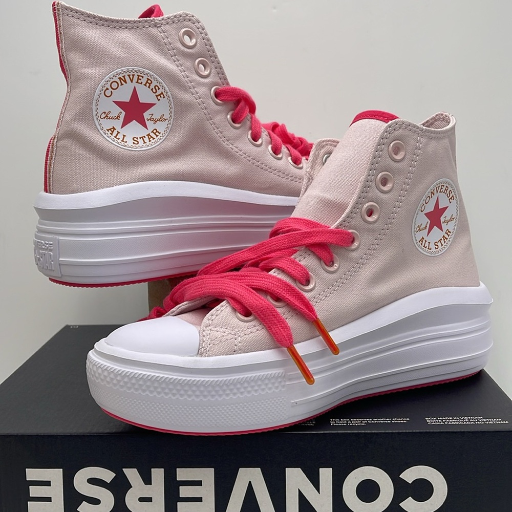 Converse WMNS CTAS MOVE HI BARELY ROSE/STRAWBERRY JAM A00865C Platforms Sneakers